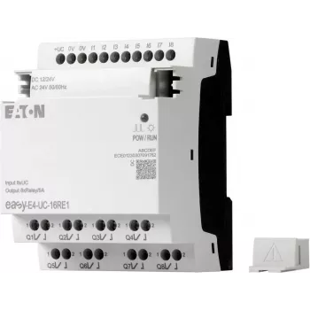 Řídicí relé Eaton EASY-E4-UC-16RE1 easyE4, 8 DI, 4 AI, 8 reléových výstupů, Ethernet, LCD, DIN lišta