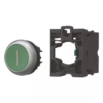 Spínač Eaton M22-D-G-X1-K10-BVP s plastovým čelním kroužkem, zelený, 1 NO 110937
