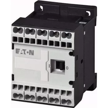 Eaton DILEM-01-G-C(24VDC) Mini Contactor, 3-Pole, 1 NC, 24 V DC Coil, 9 A, 4 kW, IP20, Black/White 230167