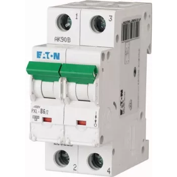 Jistič Eaton PXL-B6/2 (MCB), 2pólový, charakteristika B, 6 A, 10 kA, DIN lišta 236225