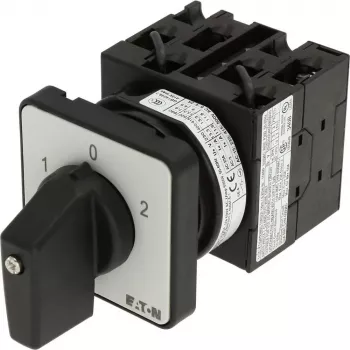 Otočný vypínač Eaton T0-3-8401/E, 3pólový ZAP-VYP, 20 A, 690 V AC, černá rukojeť, montáž na čelní panel 091047