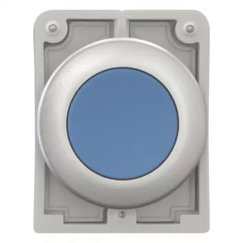 Tlačítko Eaton M30C-FDR-B, ploché, kulaté, pochromované, modré 182947