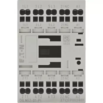 EATON DILM12-199244 3-Pole Power Contactor, 12 A, 230 V 50 Hz / 240 V 60 Hz Coil, 1 NO Auxiliary, Screw Terminals