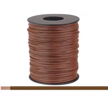 Dvojitý lankový vodič Donau Elektronik 114-88-100 2 x 0,08 mm² hnědý 100 m