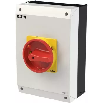 Otočný spínač Eaton P3-63/I4/SVB/HI11, 3pólový, červený/žlutý 207348