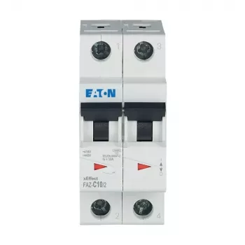 Jistič Eaton FAZ-C10/2, 10 A, 2pólový, typ C, 400 V AC, 10 kA 278756