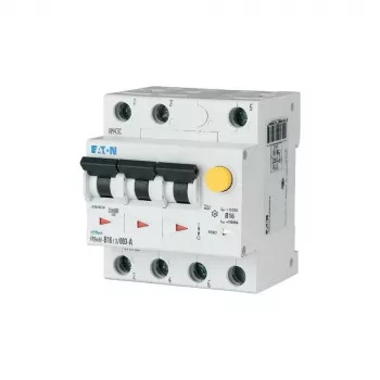 Proudový chránič EATON FRBMM-C16/3/003-A RCBO, 16 A, 30 mA, typ A, charakteristika C, 3pólový + N, 6 kA, 4 TE 170740