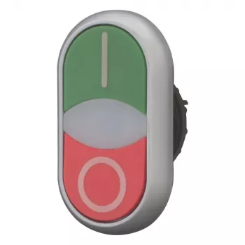 Dvojité tlačítko Eaton M22-DDLF-GR-X1, ploché, osvětlené, zelené/červené 284814