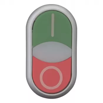Dvojité tlačítko Eaton M22-DDLF-GR-X1, ploché, osvětlené, zelené/červené 284814