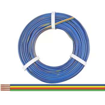 Vícejádrový lankový kabel Donau Elektronik 418-50 4 x 0,14 mm², zelený/červený/žlutý/modrý, 50 m