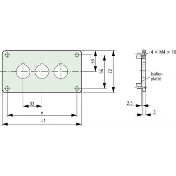 Montážní deska Eaton M22-E4 pro 4 ovládací přístroje, antracit 216545