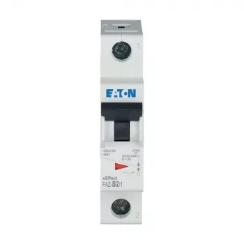 Jistič EATON FAZ-B2/1, 1pólový, typ B, 2 A, 6 kA, 230/400 V AC, montáž na DIN lištu, termomagnetický 278523