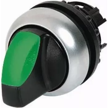 Otočný přepínač Eaton M22-WRLK3-G, 3polohový, aretovaný, černý, titanová krytka 216847