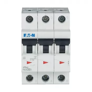 Jistič Eaton FAZ-C32/3 typ C, 32 A, 3pólový, 10 kA, DIN lišta 278876