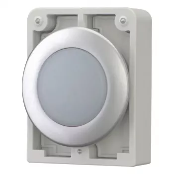 Plochá kulatá hlava signálky Eaton RMQ-Titan, bílá čočka, chromová krytka, M30C-FL-W 183287