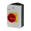 Vypínač ZAP-VYP Eaton P1-40/I2H/SVB s nouzovým zastavením, uzamykatelný, 40 A, 690 V, 1 x 90°, šedý/černý/červený/žlutý 199922