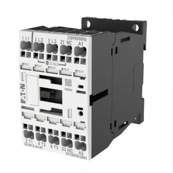 EATON DILM12-01 24V DC Contactor, 3-Pole, 12 A, 1 NO Auxiliary Contact 199248