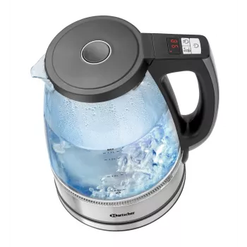 Bartscher Glass Kettle 1.7L with 6 Temperature Settings and LED Display 200135