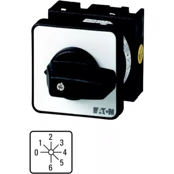Řídicí spínač Eaton T0-3-8244/E, 7 pozic, 6,5 kW, 3pólový, černá rukojeť