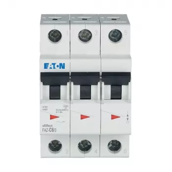 Jistič Eaton FAZ-C6/3 6 A 3pólový s charakteristikou C (MCB), 6 kA 278867