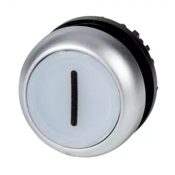 Tlačítkový spínač Eaton M22-DL-W-X1, černý/kovový/bílý 216942