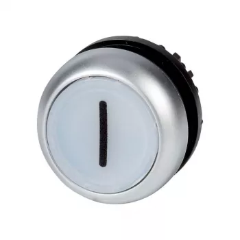 Tlačítkový spínač Eaton M22-DL-W-X1, černý/kovový/bílý 216942
