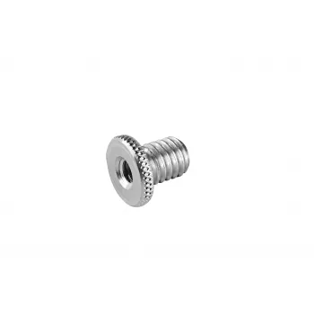 König & Meyer 21770-000-29 Thread Reducer 3/8 inch Male to 1/4 inch Female, Knurled, Zinc-Plated
