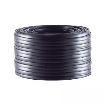 Plochý telefonní kabel Helos 4žilový, AWG28, černý, 25 m (76106-25)