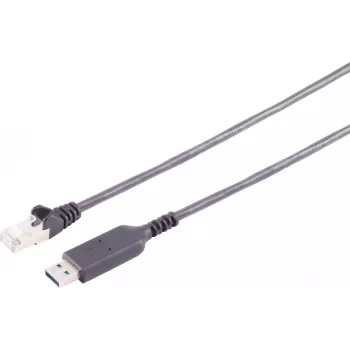 S CONN MAXIMUM CONNECTIVITY USB-A LAN adaptérový kabel 1G, USB Type-A samec na RJ45, PVC, černý, 1,5m (13-52155)