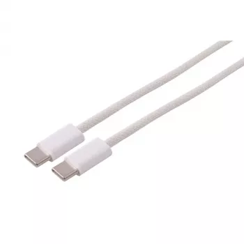 Nabíjecí kabel USB-C S CONN MAXIMUM CONNECTIVITY, 2.0, 240W, bílý, textil, 3m (14-22046)