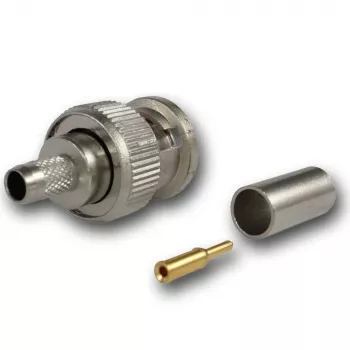 BNC krimpovací konektor Telegärtner 50 Ohm pro RG-58 C/U, přímý, pozlacený/niklovaný, 1 ks J01000A1255Z