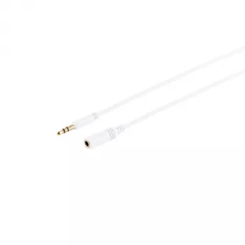 Super Slim 3,5mm stereo audio prodlužovací kabel S CONN MAXIMUM CONNECTIVITY 33982-W, samec na samici, pozlacený, bílý, 1,5 m