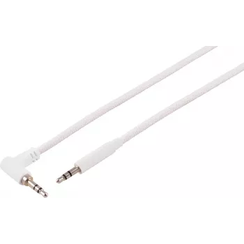 Audio kabel TRS 3,5mm zahnutý na rovný S CONN MAXIMUM CONNECTIVITY, bílý, 2m 14-07036