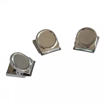 Magnetický klip FRANKEN HMC35, 40 x 35 mm, přidržná síla 500 g, stříbrný