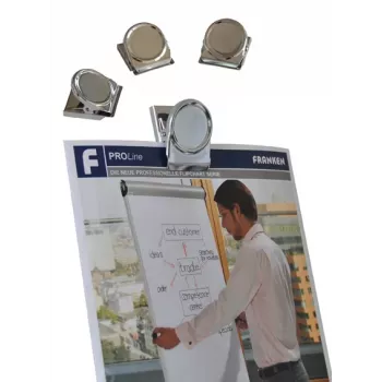Magnetický klip FRANKEN HMC35, 40 x 35 mm, přidržná síla 500 g, stříbrný
