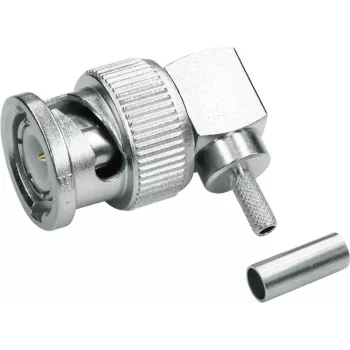 BNC kabelový úhlový konektor Telegärtner J01000A0010, crimp/pájení, G07, 50 Ohm, pro RG 316/U