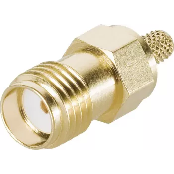 SMA samice kabelový konektor Telegärtner J01151A0611, crimp G05, pro RG-223/U, RG-142 B/U, zlatý