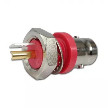 BNC průchodková zásuvka Telegärtner, izolovaná 50 Ohm, červená izolační příruba, Z01 – 1 ks (J01001C0043)