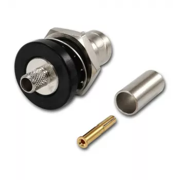 BNC kabelová zásuvka crimp Telegärtner G01 50 Ohm, crimp/crimp, izolovaná příruba, A1305, Z04, G01 (RG-58 C/U) – 5 ks