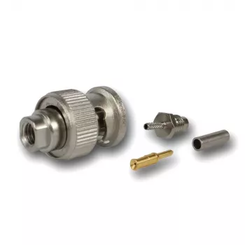 Konektor BNC zástrčka crimp Telegärtner, 50 Ohm, pro RG-178 B/U, přímý, nikl/zlatá, 1 ks