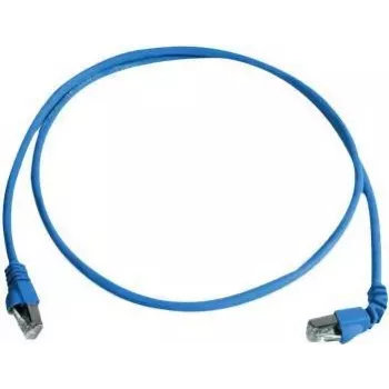 Patch kabel CAT 6a S/FTP RJ45 Telegärtner 100008016, 0,5 m, modrý, samozhášivý, s ochranou proti zlomení