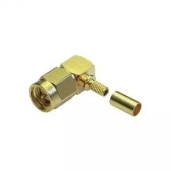 SMA pravoúhlý crimp samec TELEGÄRTNER pro RG-58 C/U, zlatý, 5 ks J01150A0091