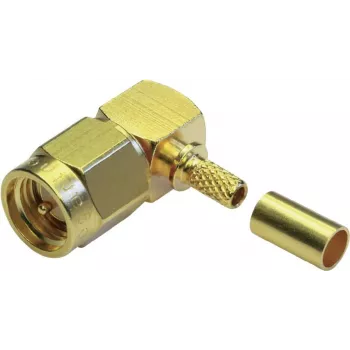 SMA pravoúhlý crimp samec TELEGÄRTNER pro RG-58 C/U, zlatý, 5 ks J01150A0091