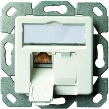 Stíněná podomítková zásuvka RJ45 TELEGÄRTNER J00020A0523 AMJ-S Cat.6A, 2násobná, čistě bílá