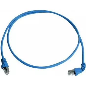 Patch kabel Telegärtner L00002A0177, Cat 6A S/FTP PiMF, 3,0 m, jednostranně 90° zahnutý konektor, 10 Gbit/s, bez halogenů, modrý
