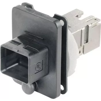 Sada přírubové zásuvky RJ45 TELEGÄRTNER J80020A0005 varianta 4, 8P8C, Cat.6A, stíněná, černá