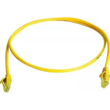Patch kabel RJ45 Telegärtner 100008205, CAT 5e, 1,0 m, samozhášivý, s ochranou proti zlomení, žlutý