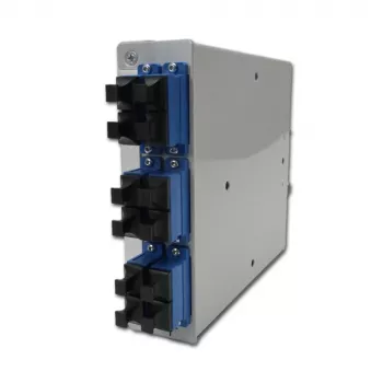 Optický rozvaděč na DIN lištu STX Telegärtner H82050E0002, 6x SC duplex singlemode, 12vláknová spojková kazeta, pigtaily, připraveno ke spojování