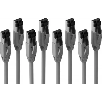 Propojovací kabel S CONN MAXIMUM CONNECTIVITY Cat. 8.1 F/FTP PIMF LSZH, šedý, 0,5 m, balení 4 ks SC08-41010-4