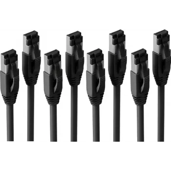 Propojovací kabel S CONN MAXIMUM CONNECTIVITY Cat. 8.1 F/FTP PIMF LSZH, 10 m, černý, balení 4 ks SC08-41075-4
